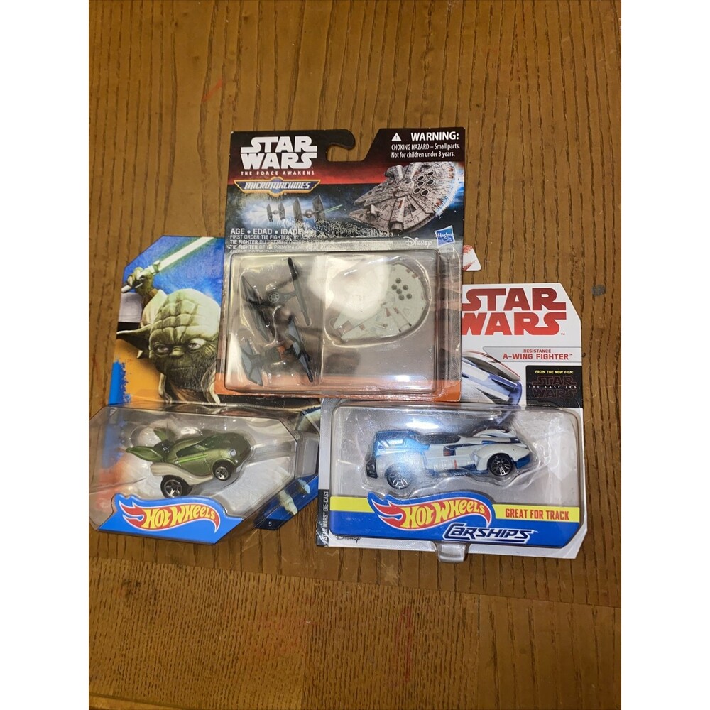 Star Wars Micro Machines First Order Tie Fighter Carships A-wing Yoda Lot Falcon